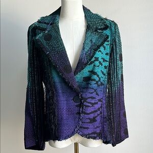 Women’s Handwoven Art To Wear Maximalist Fringe Bohemian Avant Garde Blazer